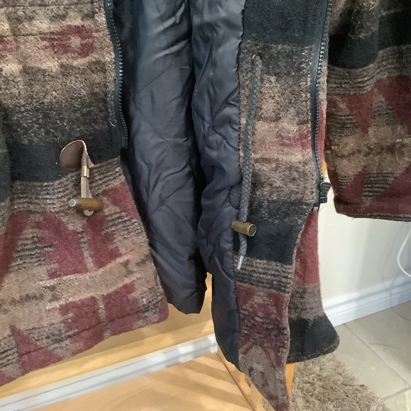 Rare Vintage 1990s NORTHWOODS Aztec Wool Blend Quilted Jacket Made in Canada - Picture 6 of 12